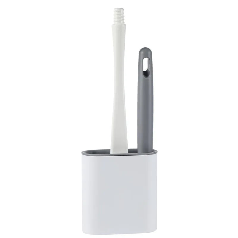 Easy Cleaning Folding Long Handle Soft Rubber Toilet Brush Wall-mounted Silicone Toilet Brush Cleaning Brush for Small Corner