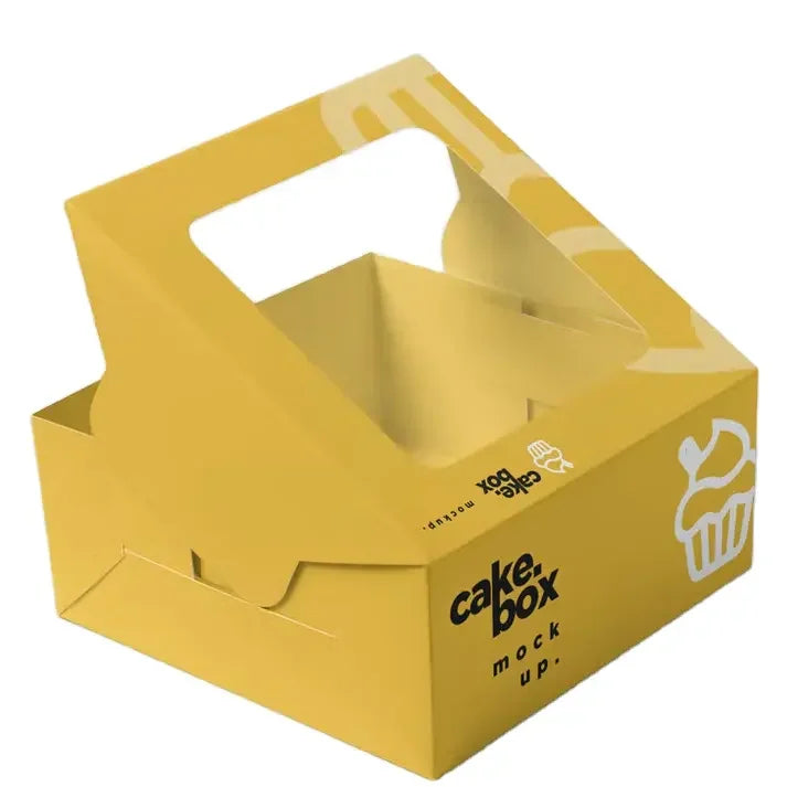 Wholesale Disposable Custom logo Small Takeaway Cake Bakery Food Box with WindowHigh End Custom Cake Dessert Boxes