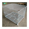 Multifunctional Medium Duty Storage Warehouse Industrial Collapsible Galvanized Metal Rigid Wire Baskets