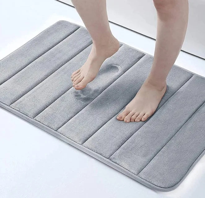 Custom Printed Anti-Slip Polyester Bathroom Rug Set Memory Foam Bath Floor Door Mat Modern Style for Home Toilet Use