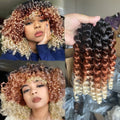 Wand Curl Crochet Hair Jamaican Bounce Crochet Hair Short Curly Braids Synthetic Ombre Color Curly Crochet Hair for Black Women