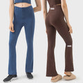 SHINBENE 31" High Waist Bootcut Casual Yoga Pants Tummy Control Bell Bottom Zip up Flare Leggings