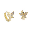 Fashion Jewelry 925 Silver Beautiful butterfly Hoop Earrings Jewelry 18K Gold Plated Earrings for Women Jewelry