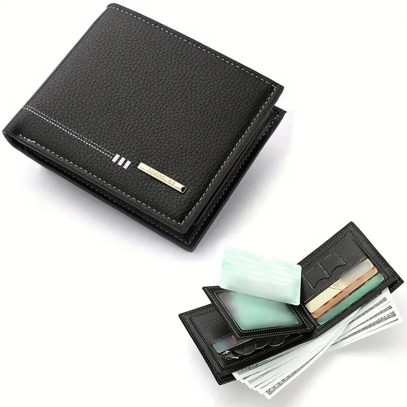 Men's Short Business Retro Zipper Zero Wallet Credit Card Multi-card Ticket Clip Men