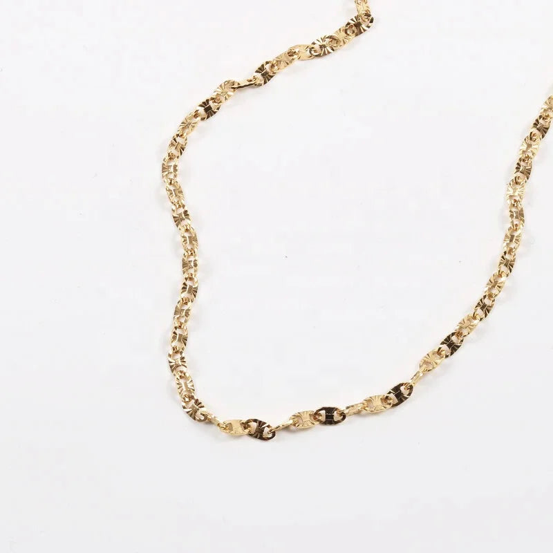 18K PVD Plating Waterproof High Quality Elegant Lady Lace Texture Stainless Steel Choker Necklace