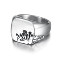logo Custom Stainless Steel Silver lava Rock Texture Surface Hip Hop Rock and Roll Punk Rings Men Women