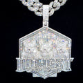Custom Vvs Moissanite Pendant Charm Iced Out Hip Hop Style Baguette Cut Gold Plated 925 Silver Letter Pendant Necklace
