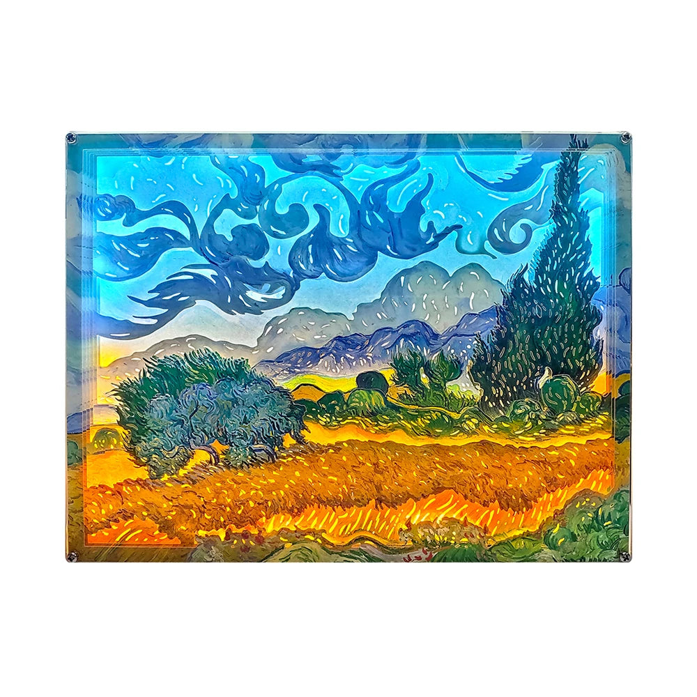 Crystal Photo Frames 3D Night Light Desk Lamp LED Wall Arts Van Gogh Painting for Home Decor