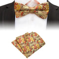 Fashion Men Bow Tie Sets Handkerchief Set Custom Mens Bow Ties and Hanky Sets Floral Pocket Squares for Men