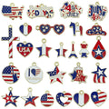 American Flag Alloy Charm Pendant Patriotic Enamel Charm Ornament Star Heart Shaped Charm Gold Plated Dainty Pendant