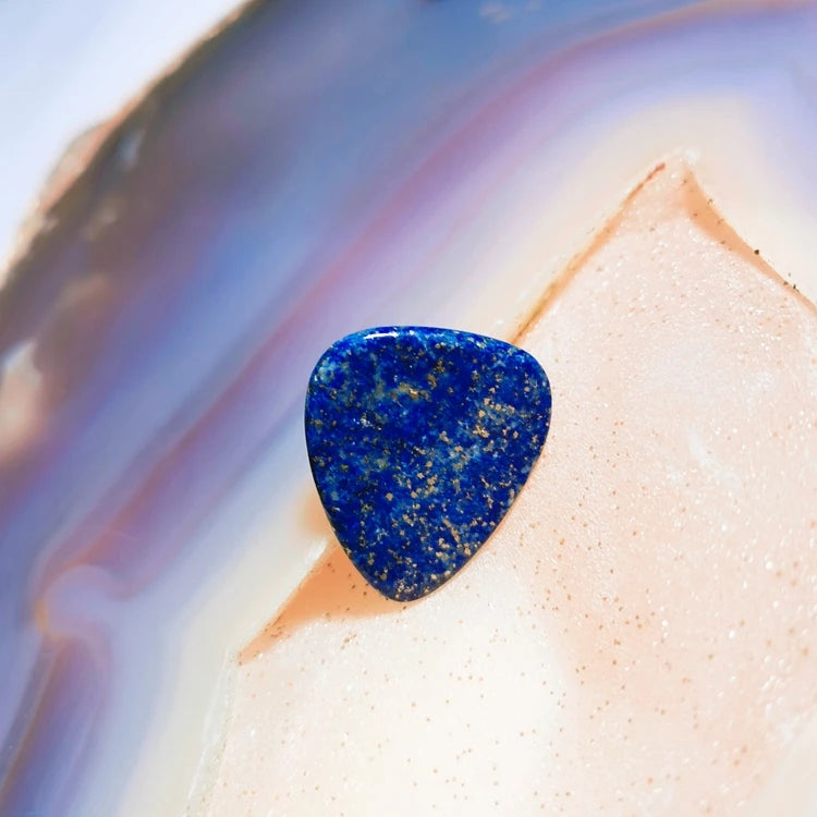 DIY Wholesales Crystal Guitar Necklace Lapis Lazuli Guitar Pick Custom