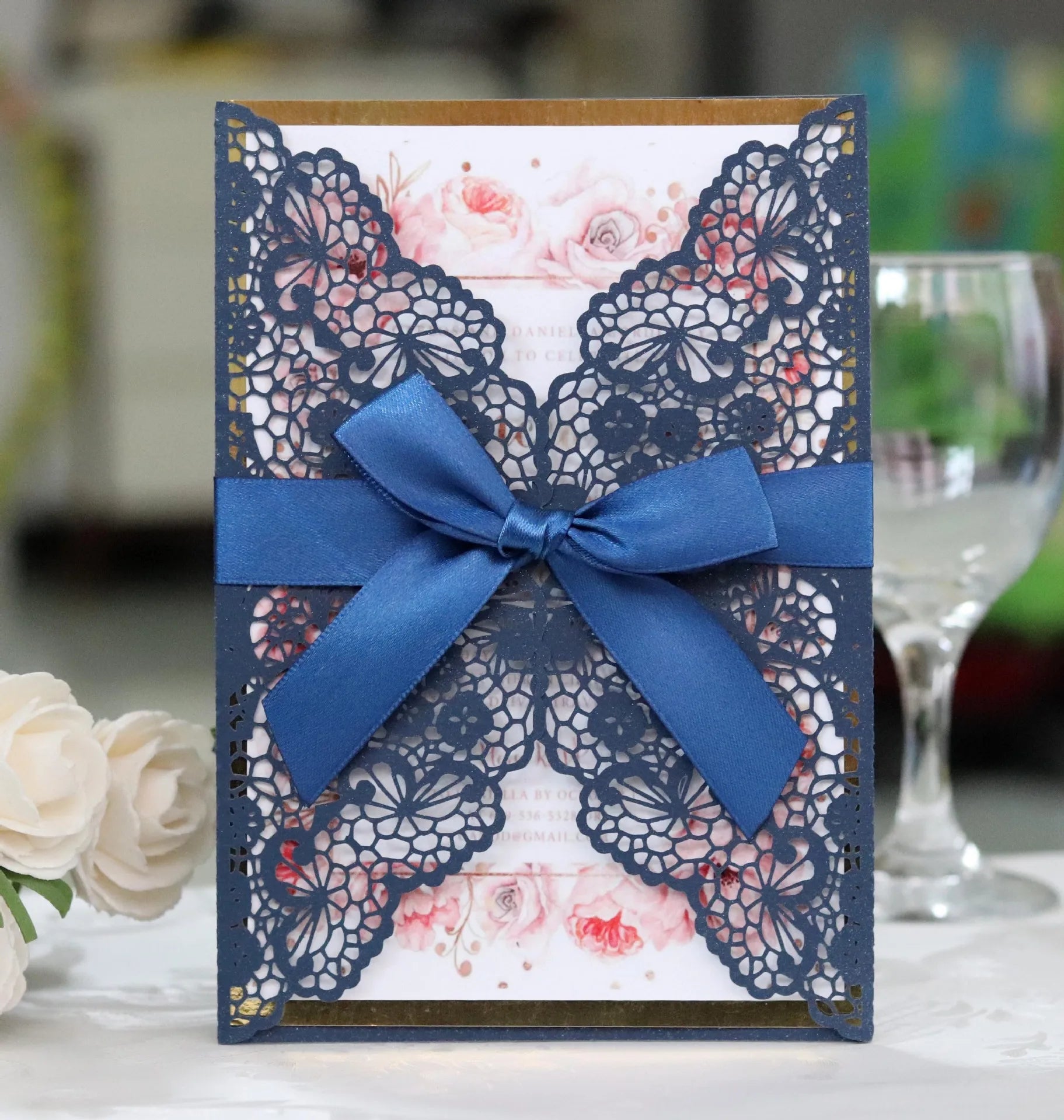 Laser Cut Flower Pattern Create an Invitation Card Wedding for Bridal Shower Billet D'invitation Mariage