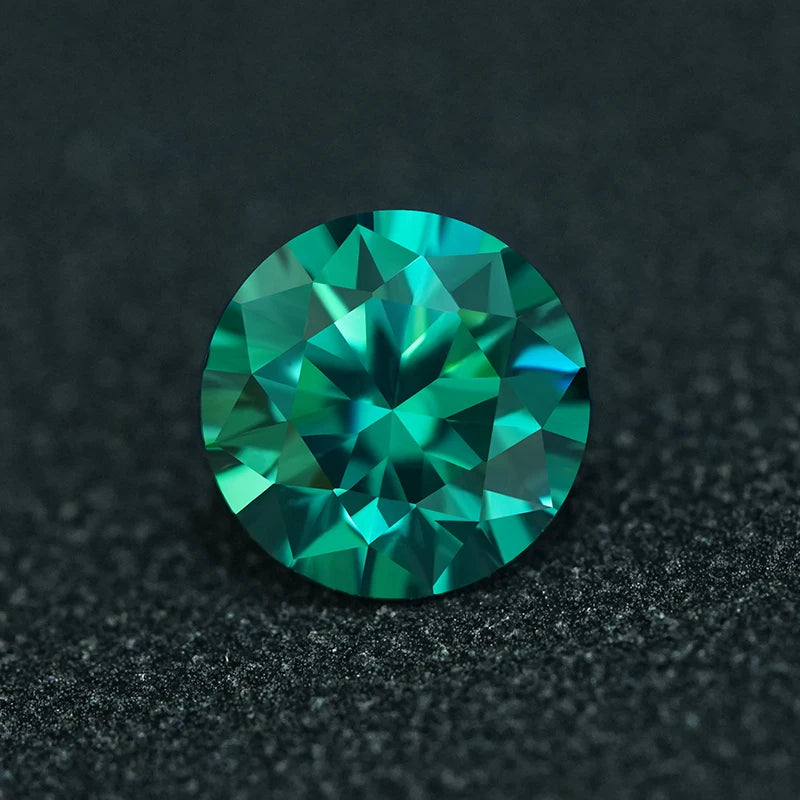 SICGEM Cheap Price Moissanite Loose Gemstones  Round Brilliant Cut Green Color Moissanite Stone