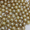 Wholesale 10-13 mm AA Perfect Round Gold Freshwater Pearls High Quality Loose Natural Pearls with Half Hole Drilled