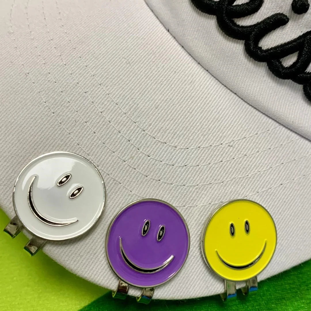 Smiley Face Golf Ball Marker Magnetic Hat Clip Design Sport Gift for Women Gift