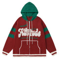 Men Oversize Hoodie Sweaters Letter Pocket Designers Zip up Cardigan Custom Knitwear Jacquard Intarsia Men Knit Hoodie Sweater