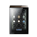 MINEESI Luxury 12-Slot Automatic Watch Winder Mabuchi Motor Touch Screen Remote Control Wood Case Watch Box Storage Protective