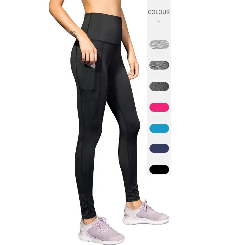Wholesale High Waist Gym Tights Leggings Running Sports Yoga Leggings With Pockets for Women