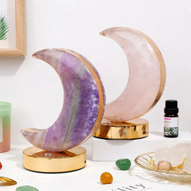 Natural Crystal Raw Stone Moon Lamp USB Eye Protection Sleep Night Light Living Room Bedroom Decor Atmosphere Lamp