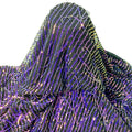 Hot Selling 3D Stripe Sequin Embroidered Net Lace Fabric with Tassel Knitted Technics for Curtains Bags Shoes Weddings for Girls