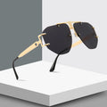 UNOC 2022 Designer Sunglasses for Women Luxury Oversized Sun Glasses with Metal Temples Famous Brand Shades for Men Women