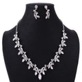 High Quality Luxury Bridal Crystal Jewelry Set Wedding Accessories-Classic Style Necklace Earrings with Zircon Stone for Parties