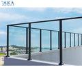 Modern Villa Tempered Glass Staircase Handrail Guardrail Outdoor Home Balcony Stainless Steel Railing Column Glass Railing MegaBDM