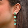 2025 New Spring Summer Jewelry Design Stainless Steel Daisy Flower Drop Earring for Girl Holiday Accessory