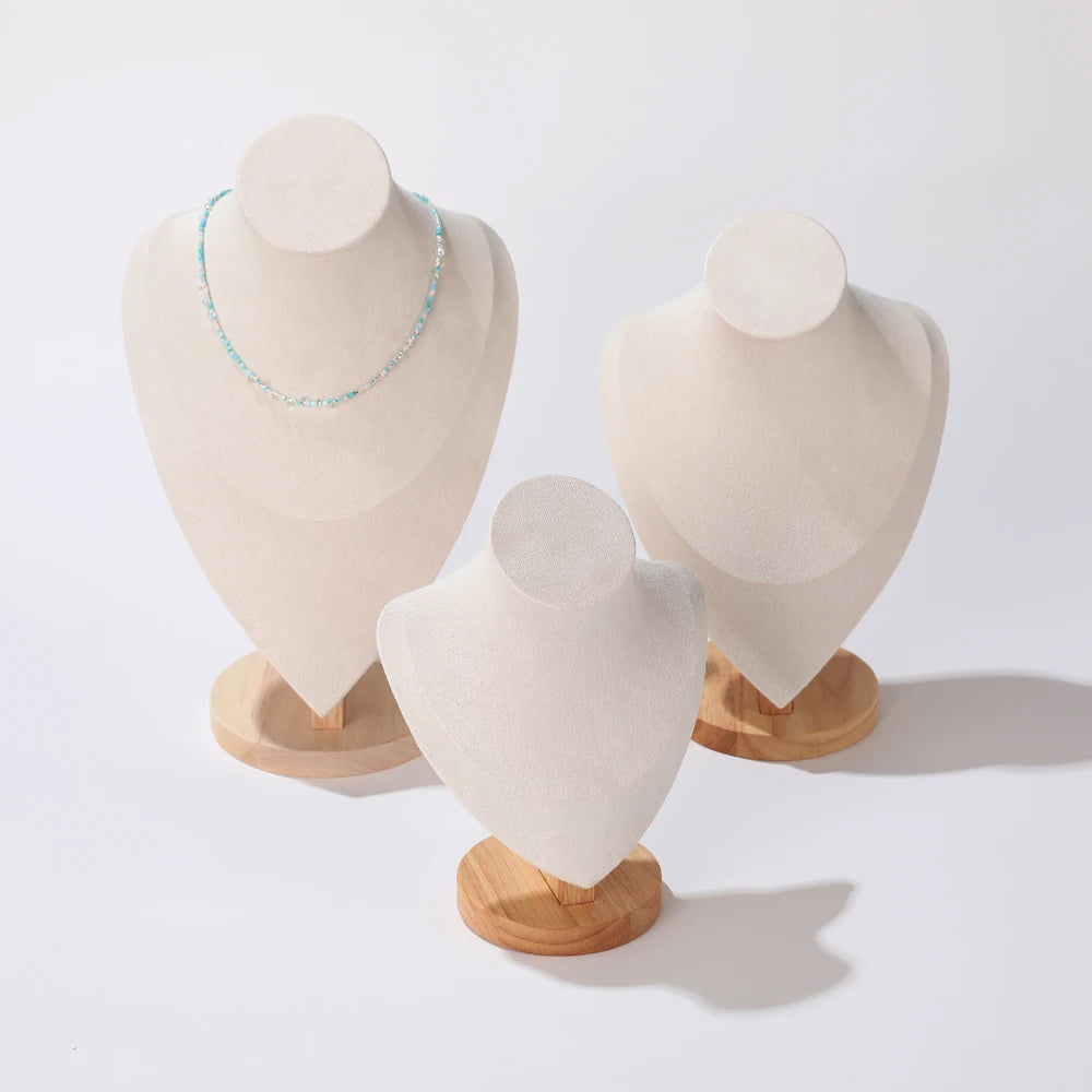Custom Luxury Wooden Bamboo Necklace Bust Jewelry Display Stand Pendant Jewelry Display Stand Wholesale