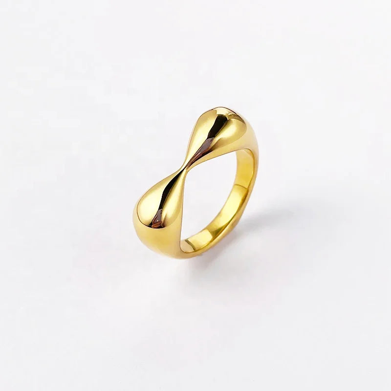 18K Gold Plated Stainless Steel Jewelry Heart Shape Designs Fingers Accessories Rings R214142