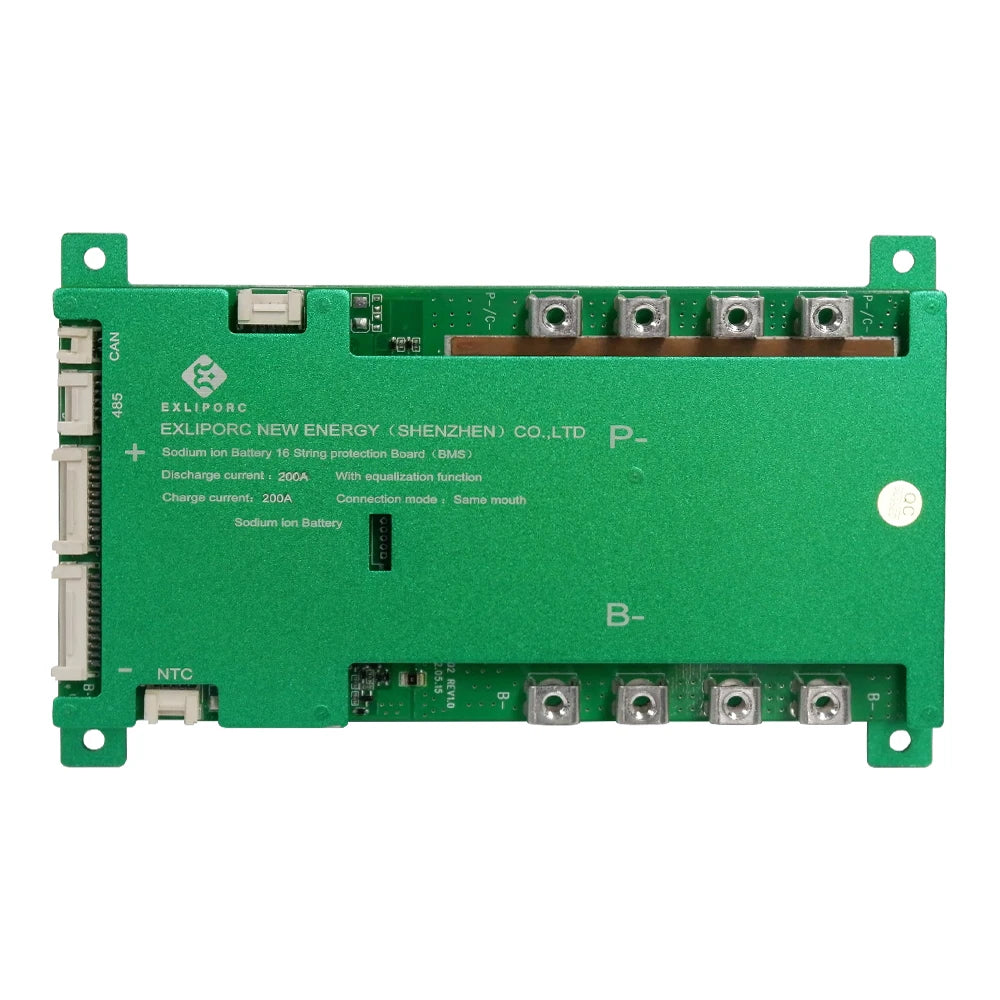 EXLIPORC Smart BMS 16S 48V 100A 200A Energy Storage Battery Protection Board Sodium Ion Battery Management Sodium BMS