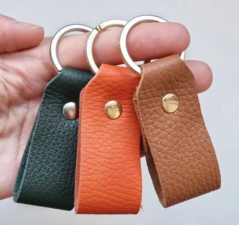 Wholesale Custom Logo Metal Leather Key Chain Engraved Promotional Key Holder for Corporate Gifts & Events