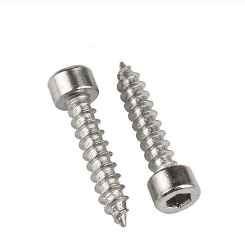 DIN912 M2 M2.6 M3 M3.5 M4 304 A2-70 Stainless Steel Allen Hex Hexagon Socket Cap Head Self-tapping Screw Furniture Wood Screw