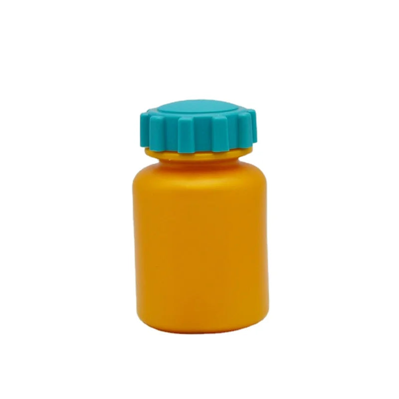 High-quality Plastic Health Product Medicine Bottle Yellow 100ml 200ml Tablet Capsule Thickened PE Plastic Bottle with Lid