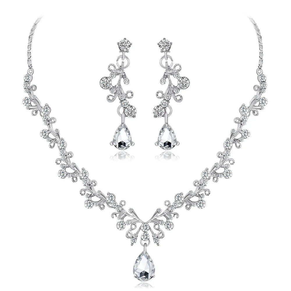 High Quality  Jewelry Set for Wedding  Wholesale Costume Bridal Wedding Necklace Jelewery Jewelry Set