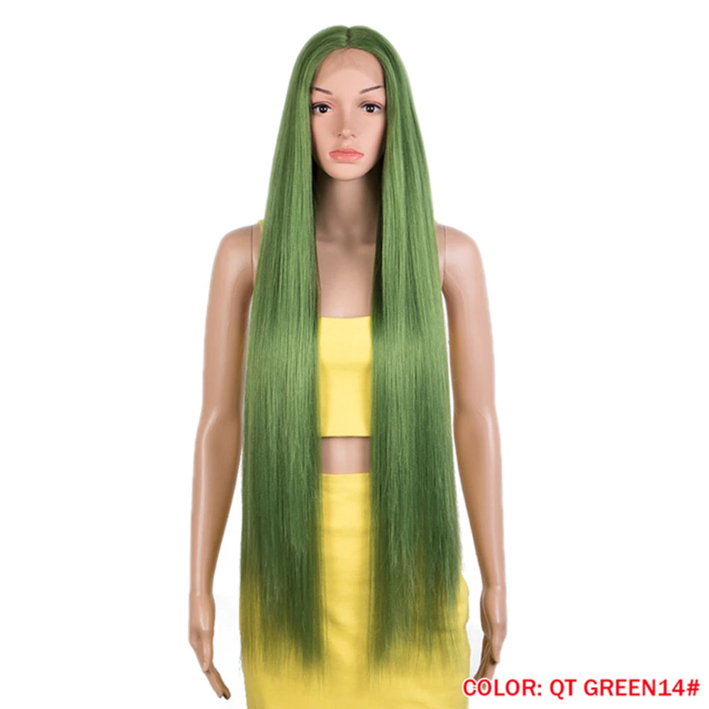 High Temperature Ash Blonde Ombre T Part Synthetic Hair Wig Long Silky Straight HD Transparent Swiss Synthetic Lace Front Wig