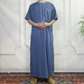 Traditional Islamic Muslim Morocco Embroider Collar Thobes Jubbah Qamis for Men Arabic Arab Kaftan Caftan