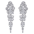 Fashionable Alloy Plated Thick Silver Crystal Earrings Long Pendant Wedding Accessories Earings for Women