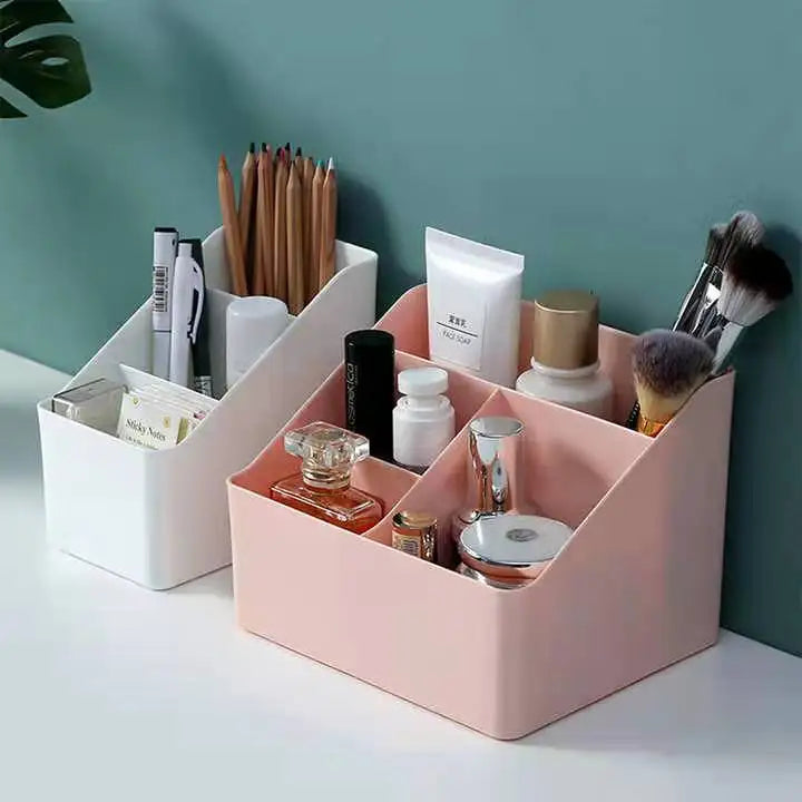 Haogle Wholesale Plastic Desktop Sundries Storage Cosmetic Makeup Brush Storage Box for Home Office Bathroom Storage Box