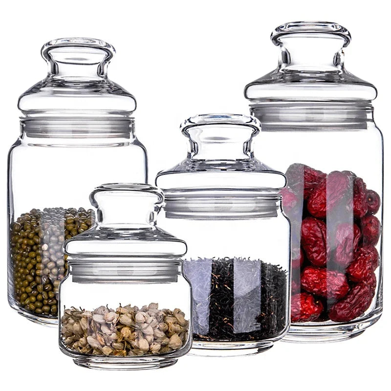 Luxury 300ml 450ml 600ml 800ml Candle Holder Glass Jar for Flower Tea Glass Candle Holder Empty Cup with Lid