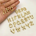 Wholesale Jewelry Charms Zircon Letter Charms 18k Gold Plated A-Z Alphabet Charms Letter Pendants for Jewelry Making