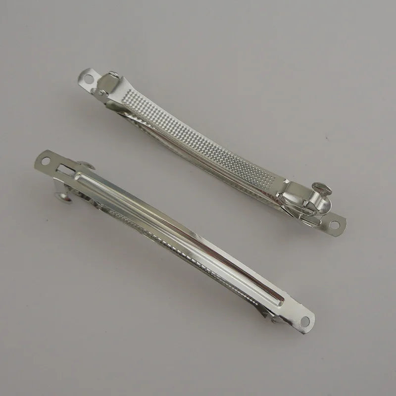 7mm*10.0cm Double Locked Metal French Barrettes Plain Snap Clips Hairgrips for Handmade Boutique Hair Accessories