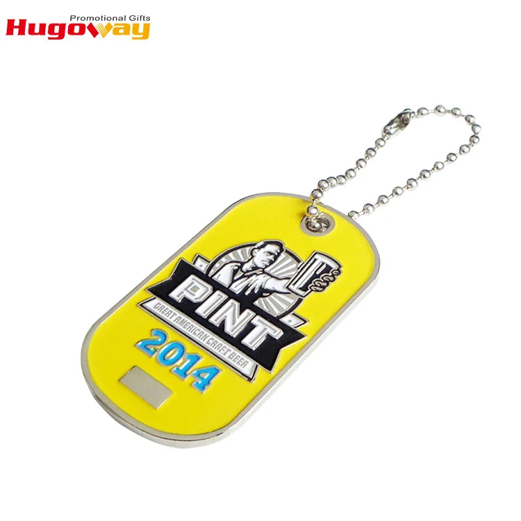 Free Design Custom Metal Crafts 3D Soft Enamel Gold Plated Dog Tags Hip Hop Style Pendant with Name and Number