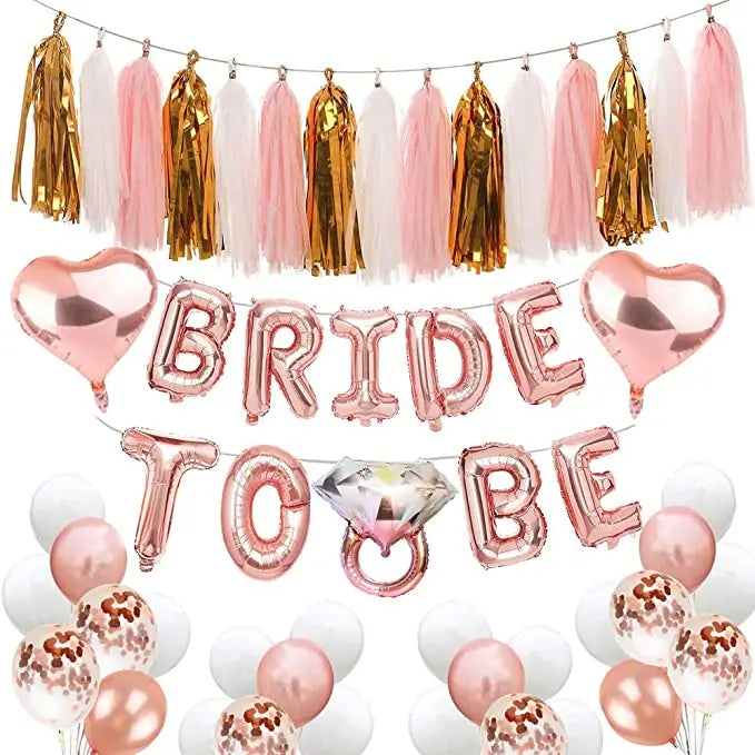 Bride to Be Balloon Arch Garland Rose Gold Balloon Arch Kit for Bridal Shower Party Decorations