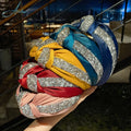 Wide Knot Solid Color Satin Rhinestone Fabric Women's Fashion Hair Band Head Grotches-Multi-Color 3.5CM Circumference