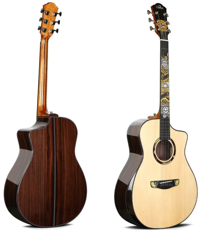 Elegant Sevillana 1905 High-end Electric Acoustic Guitars Professional Handmade 41inch All Solid Folk Guitar for Musical Lovers