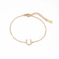 Italian Luxury Stainless Steel Fashion Charm Bracelet Horseshoe Cubic Zirconia Entry Wholesale Entry Level Bracelets