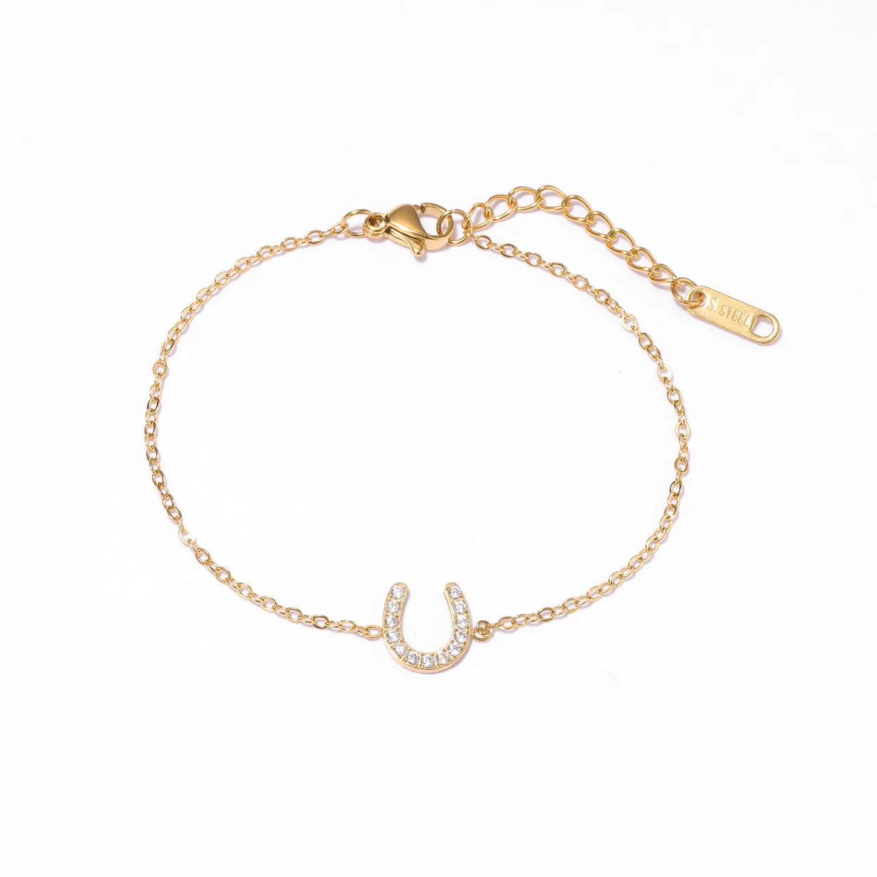 Italian Luxury Stainless Steel Fashion Charm Bracelet Horseshoe Cubic Zirconia Entry Wholesale Entry Level Bracelets
