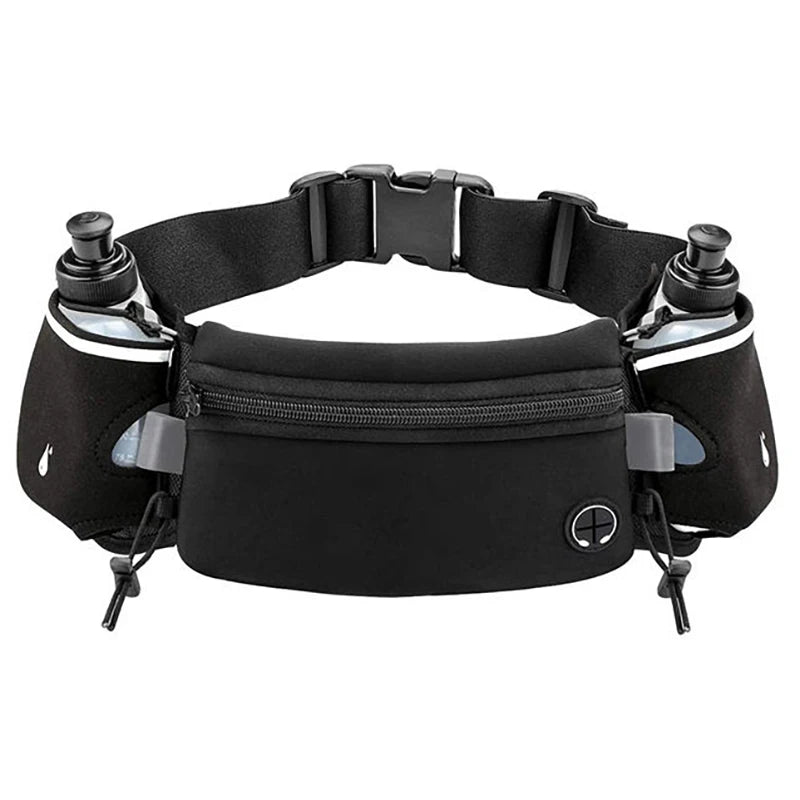 Custom Women Men Jogging Hiking Cycling Running Sports Fitness Bum Bag Belt Waist Bag Fanny Pack with Water Bottle Holder
