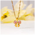 Powell Unisex 18K Gold Plated Stainless Steel Pendant Necklace New Arrival  Butterfly Shape Link Fashionable Letter Pattern